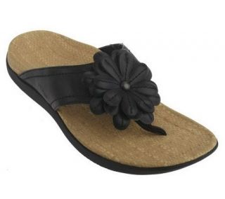 Orthaheel Lori Orthotic Thong Sandals w/ Flower Detail —