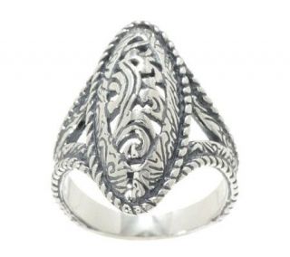 Carolyn Pollack Silver Rodeo Sterling Oval Ring   J265874