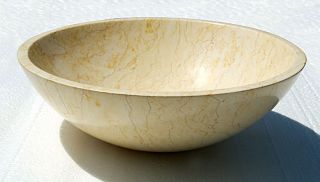 Crema Marfil Marble Natural Stone Bowl Bathroom Vessel Sink Round