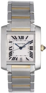 Cartier Tank Francaise Mens 2 Tone Automatic Watch W51005Q4