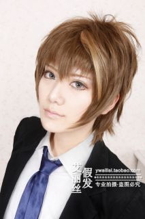 New Guilty Crown Ouma Shu Brown Mix Short Cosplay Wig