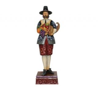 Jim Shore Heartwood Creek Pilgrim Man with Cornucopia Figurine
