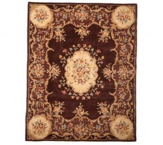 Royal Palace Scalloped Rose 8 x 10 82L Ultra Plush HandmadeWoolRug