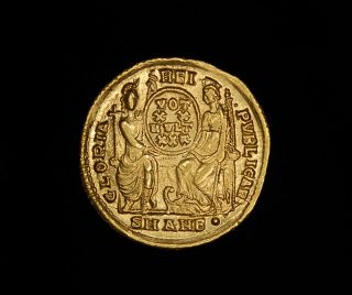 Ancient Roman Gold Solidus Coin of Emperor Constantius II
