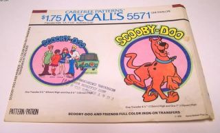 1976 Scooby Doo Iron on Transfers McCallS