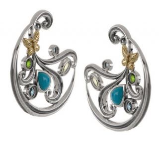 Ann King Sterling/18K Clad Paradise Gemstone Earrings —