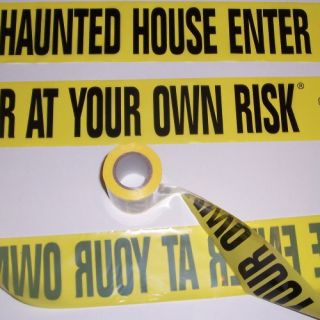  House Enter at Your Own Risk Crime Scene Yellow Barricade Tape