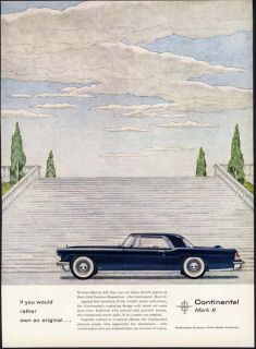 Lincoln Continental Mark II Car Ad 1956 2 Door Dark Blue