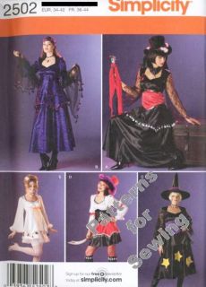 Pattern Sewing Sewing Halloween Costume Woman Size 8 16 Gypsy Magician