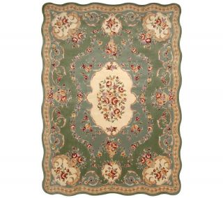 Royal Palace OrnateScalloped Savonnerie 86 x 116 Wool Rug