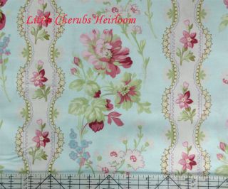 Sweet Escape French Wallpaper Cottage Rose Mint Fabric
