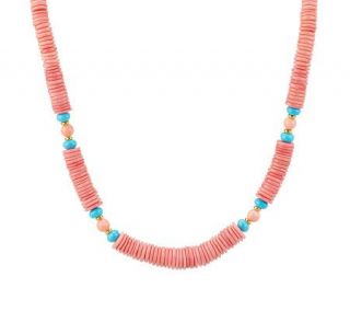 Lee Sands Bamboo Coral and Magnesite Necklace —