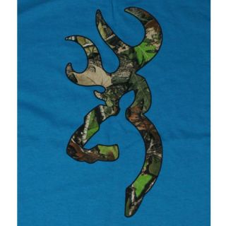 Turquoise Browning Camouflage Buckmark T Shirts Logo Color Camo