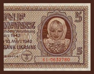  Banknote of Ukraine 1942 Nazi Occupation Pick 51 Crisp AU
