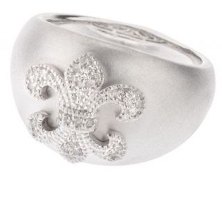 Naomi Pevsner Sterling 1/10 cttw Diamond Fleur de Lis Ring —