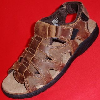 New Mens Croft Barrow Pierson Brown Leather Casual Fisherman Sandals