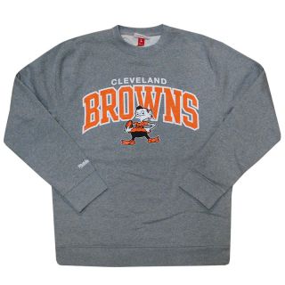 CLEVELAND BROWNS Mitchell & Ness M NFL Gray Arch Crew Sweatshirt