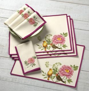  Flowers Springtime Placemat Napkin Set Cotton Home Decor NEW I5261