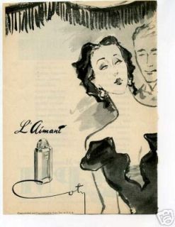 Coty LAimant Perfume Ad 1950s Original Vintage Ad