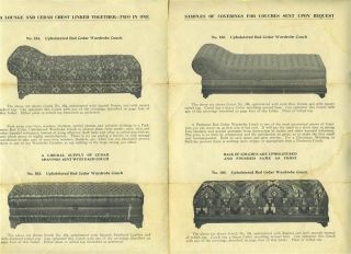 Piedmont Red Cedar Chest Upholstered Wardrobe Couch Brochure 1930S