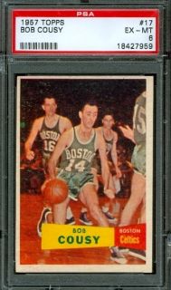 1957 Topps 17 Bob Cousy RC PSA 6 Boston Celtics HOF Rookie