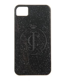 JUICY COUTURE iPhone 4 & 4S Case Black Glitter Gelli Silicone Case