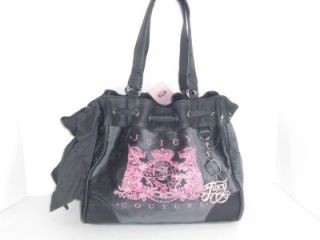 Juicy Couture Top Hat Gray Velour Scotty Bling Tote Handbag Purse