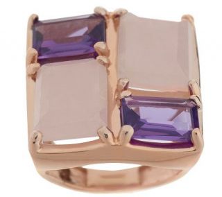 VicenzaSilver Sterling Multi gemstone Bold Square Ring   J267579