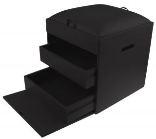 DVD/CD Storage Ottoman with Removable Tray by Lori Greiner —