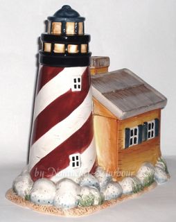  Nautical Ceramic LIGHTHOUSE Kitchen Cookie Jar from Nantucket Harbour