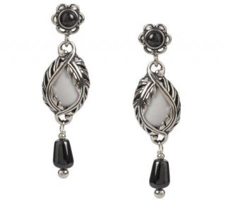 Carolyn Pollack Sterling Winter Lace Gemstone Drop Earrings — 