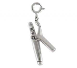 Sterling Movable Curling Iron Charm —