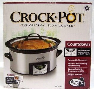 Crock Pot 6 Quart Programmable Oval Slow Cooker SCCPVC609S Little