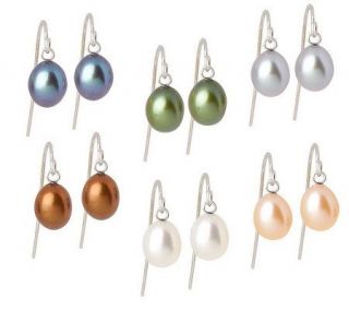 Honora Sterling Cultured Pearl Set of 6 Pairs 6mm Drop Earrings