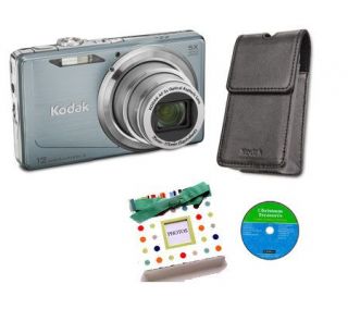 Kodak EasyShare M381 12MP Blue Gray Digital Camera Holiday Kit