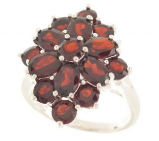 Sterling 5.20 ct tw Garnet Cluster Ring —