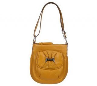 Makowsky Pebble Leather Zip Top Convertible Crossbody Bag — 