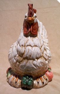 Hen Statue White French Country Italy Large Glazeware
