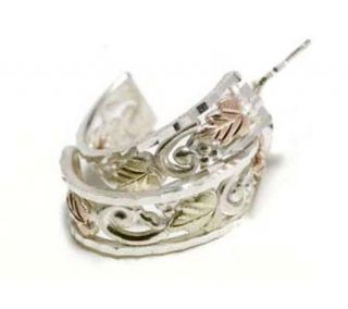 Black Hills Swirl Demi Hoop Earrings, Sterling/12K Gold   J110788