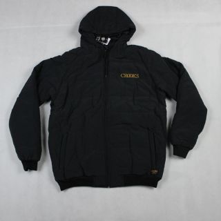 Crooks and Castles The Woven Quilted Stadium Jacket Hiluxe in Black M
