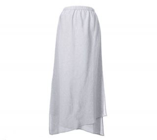 Dialogue Linen/Rayon HandkerchiefHem Pull on Skirt —