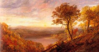 greenwood lake new york by j cropsey on paper repro