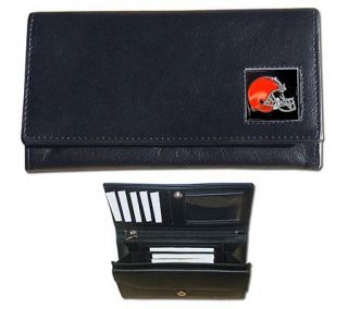 NFL Cleveland Browns Ladies Leather Clutch —