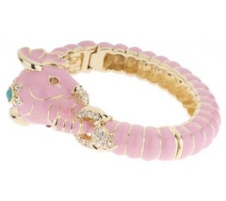 Kenneth Jay Lanes Pink Raj Elephant Limited Edition Bangle Bracelet 