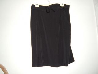Courtenay Stretch Womens Black Skirt w Belt Size 14