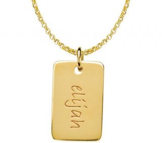 Posh Mommy 18K Gold Plated Mini Dog Tag Pendantwith Chain   J300093