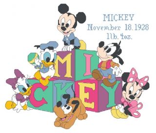 Cross Stitch Kits Disney Baby Mickey Birth Announcement