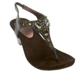 Rialto Letter Wedge Heel with Stud & Beaded Detail —