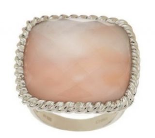 Honora Mother of Pearl Doublet Cushion Shape Sterling Ring —
