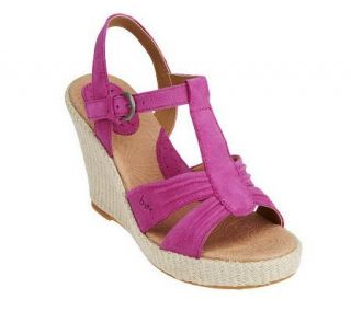 by Born Suede T Strap Wedge with Adj. Strap   A222095